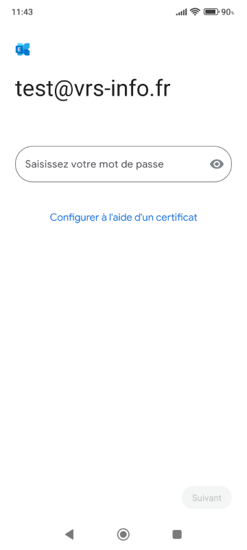 écran de configuration app Gmail sur Android pour Zimbra étape 4