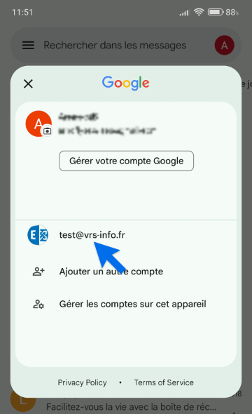 écran de configuration app Gmail sur Android pour Zimbra étape 7 (suite)