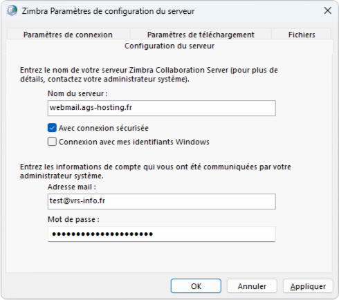 écran de configuration Outlook sur Windows étape 1