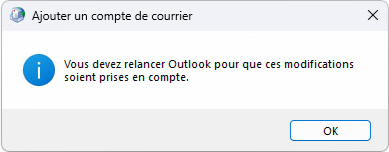 écran de configuration Outlook sur Windows étape 1 (suite)